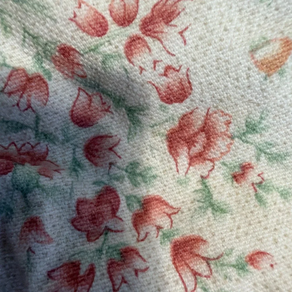 Longaberger Fabric Liner Mom's Memories Yellow‎ Pink Floral 100% cotton